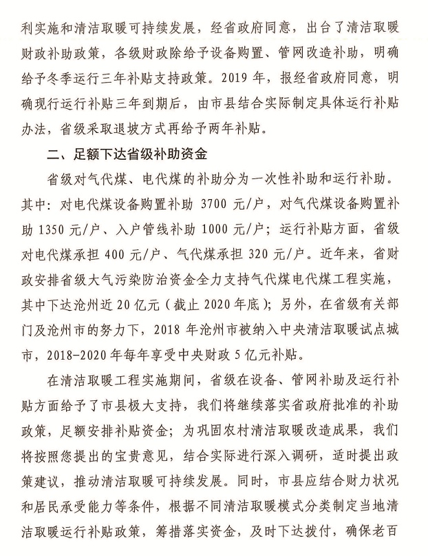 人大代表建議延長采暖用氣補(bǔ)貼年限2