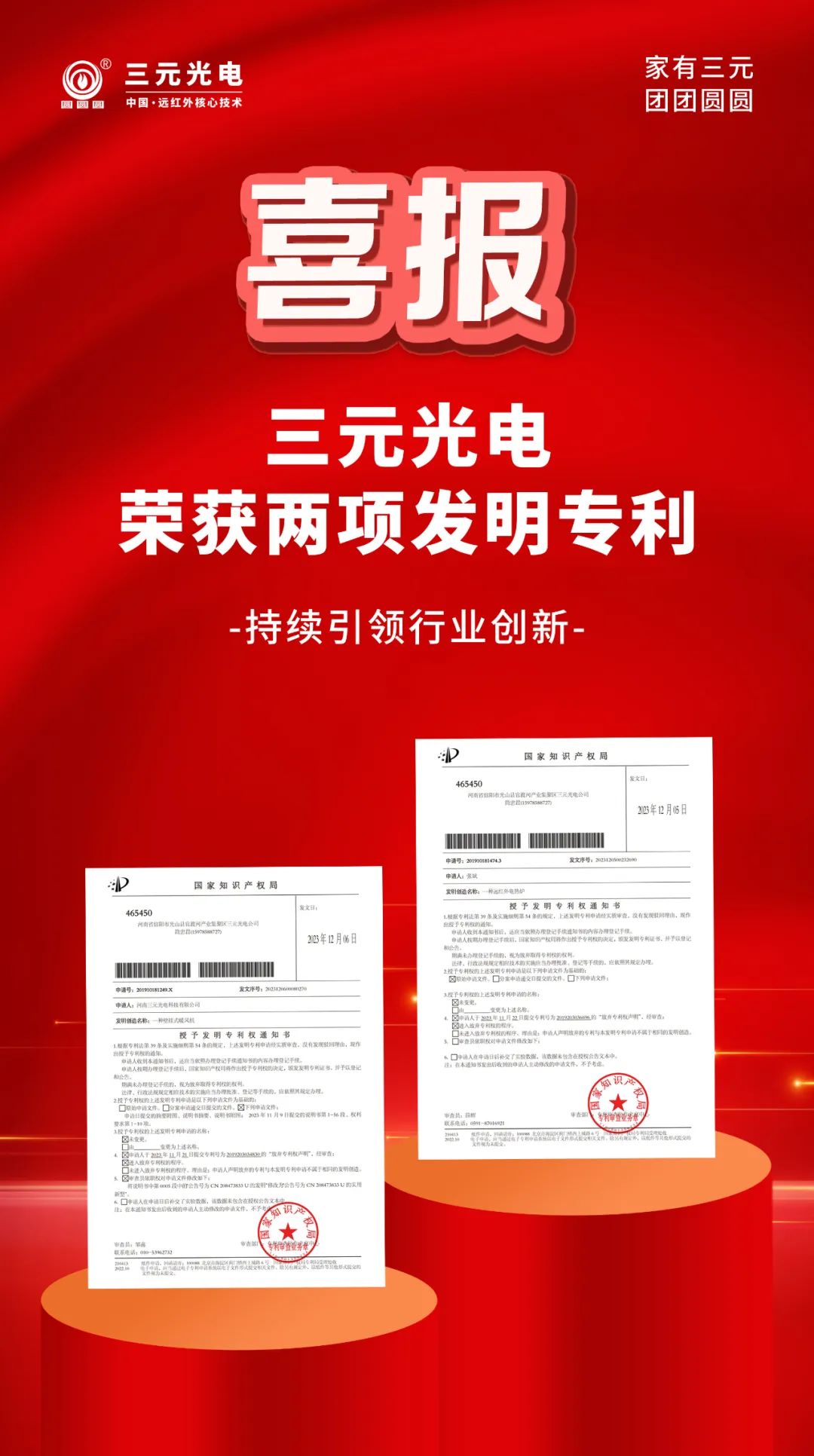 喜訊！三元光電榮獲兩項發(fā)明專利，持續(xù)引領(lǐng)行業(yè)創(chuàng)新！